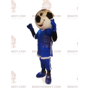 Funny Soccer Ball Head Character BIGGYMONKEY™ Mascot Costume -
