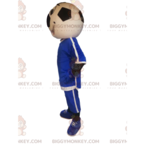 Funny Soccer Ball Head Character BIGGYMONKEY™ Mascot Costume -