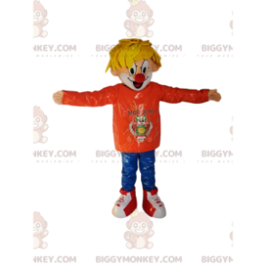Vaalea Boy Clown Nose BIGGYMONKEY™ maskottiasu - Biggymonkey.com