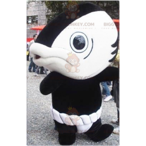 BIGGYMONKEY™ Costume mascotte pesce gigante bianco e nero