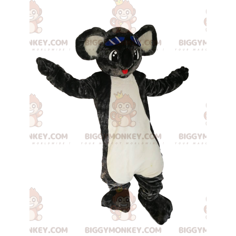 Kostým maskota BIGGYMONKEY™ šedé koaly s velkým úsměvem. kostým