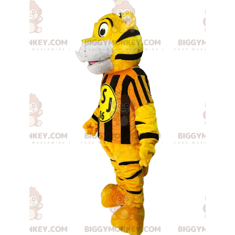 Tiger BIGGYMONKEY™ maskottiasu keltaisella ja mustalla