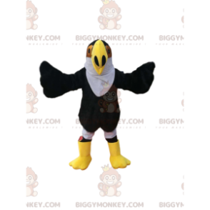 BIGGYMONKEY™ Mascot Costume of a black eagle with a large