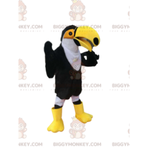 BIGGYMONKEY™ Costume da mascotte di Tucano bianco e nero con