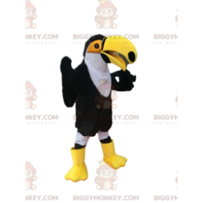 BIGGYMONKEY™ maskotkostume af sort og hvid tukan med stort gult