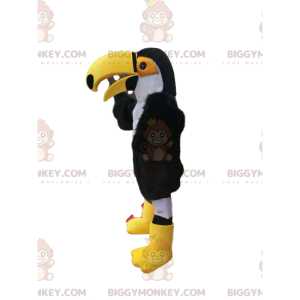 Costume de mascotte BIGGYMONKEY™ de toucan noir et blanc avec