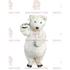 Cute polar bear BIGGYMONKEY™ mascot costume. White bear costume