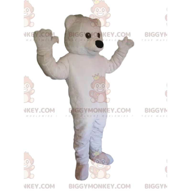 Zeer wakker ijsbeer BIGGYMONKEY™ mascottekostuum. Witte beer