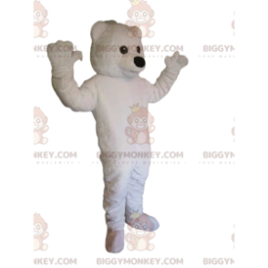 Very Awake Polar Bear BIGGYMONKEY™ Mascot Costume. White bear