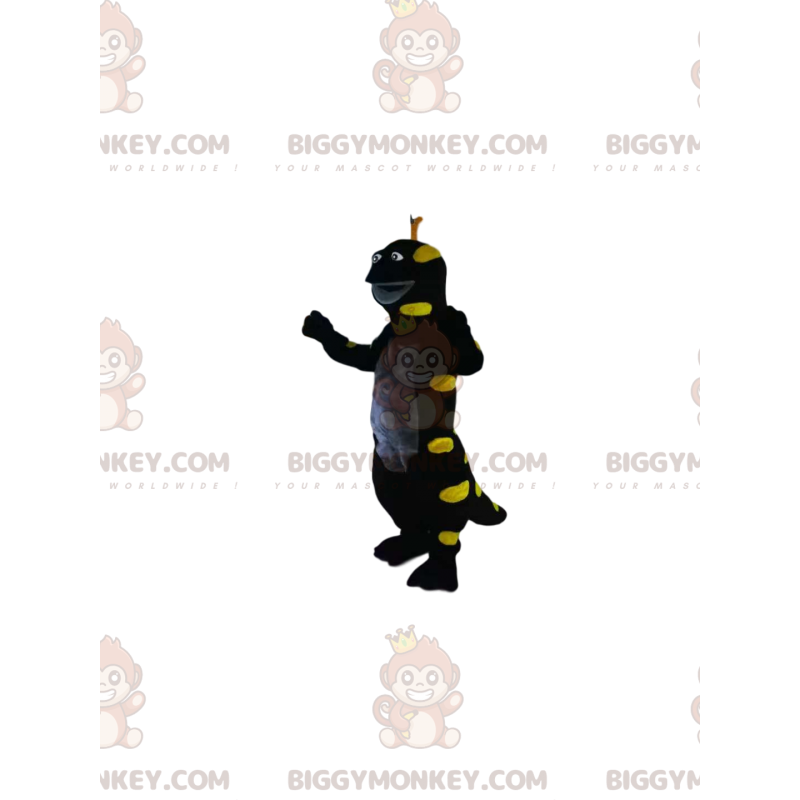 BIGGYMONKEY™ Maskottchenkostüm aus schwarzer und neongelber