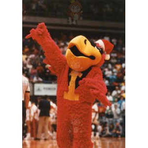 Costume de mascotte BIGGYMONKEY™ d'oiseau rouge noir et jaune