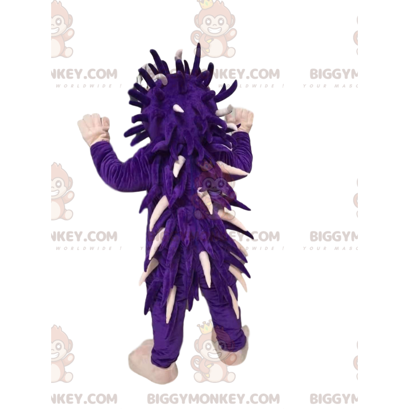 Costume de mascotte BIGGYMONKEY™ de hérisson violet et blanc.