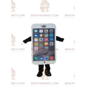 Costume mascotte BIGGYMONKEY™ Smart Phone bianco. -