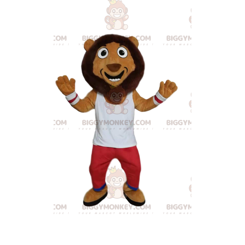 Costume de mascotte BIGGYMONKEY™ de lion comique, avec une