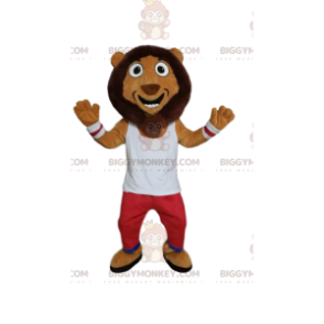 Disfraz de mascota de león cómico BIGGYMONKEY™, con ropa