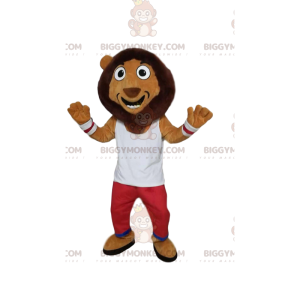 Costume de mascotte BIGGYMONKEY™ de lion comique, avec une