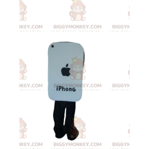 Costume de mascotte BIGGYMONKEY™ de téléphone intelligent blanc