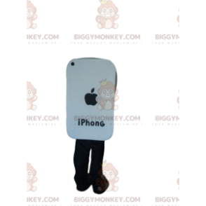 Costume de mascotte BIGGYMONKEY™ de téléphone intelligent blanc