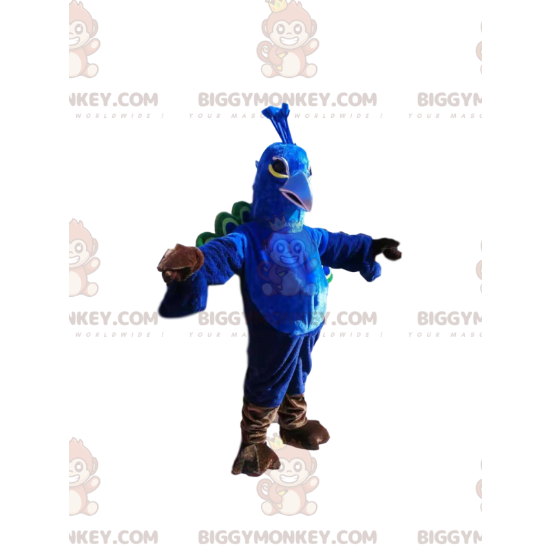 Costume de mascotte BIGGYMONKEY™ de paon bleu et vert