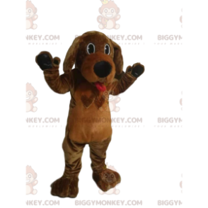 Costume de mascotte BIGGYMONKEY™ de chien marron qui tire la