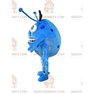BIGGYMONKEY™-mascottekostuum van klein blauw rond monster met