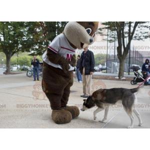 Costume de mascotte BIGGYMONKEY™ de castor de marmotte marron