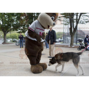 Costume de mascotte BIGGYMONKEY™ de castor de marmotte marron