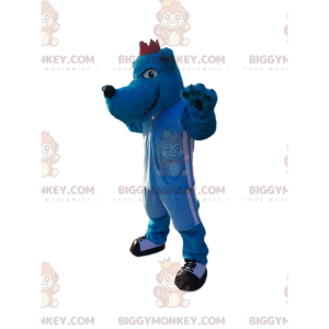 Fato de mascote Blue Wolf Dog BIGGYMONKEY™ em roupa desportiva