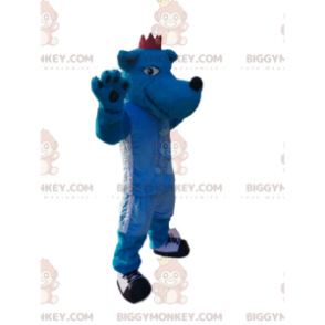 Costume da mascotte BIGGYMONKEY™ cane lupo blu in abbigliamento