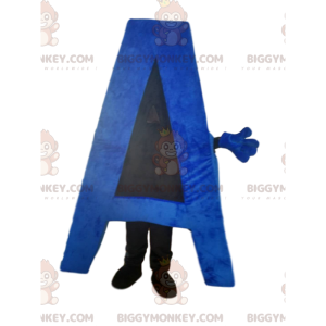 Costume de mascotte BIGGYMONKEY™ de la lettre A bleu. Costume