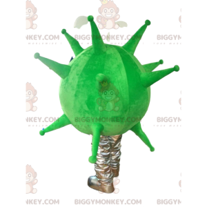 Costume da mascotte BIGGYMONKEY™ virus verde neon e grigio.