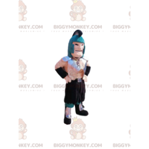 Kostým maskota BIGGYMONKEY™ Roman Warrior s modrou přilbou a