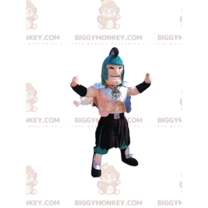 BIGGYMONKEY™ Roman Warrior Mascot Costume with Blue Helmet and