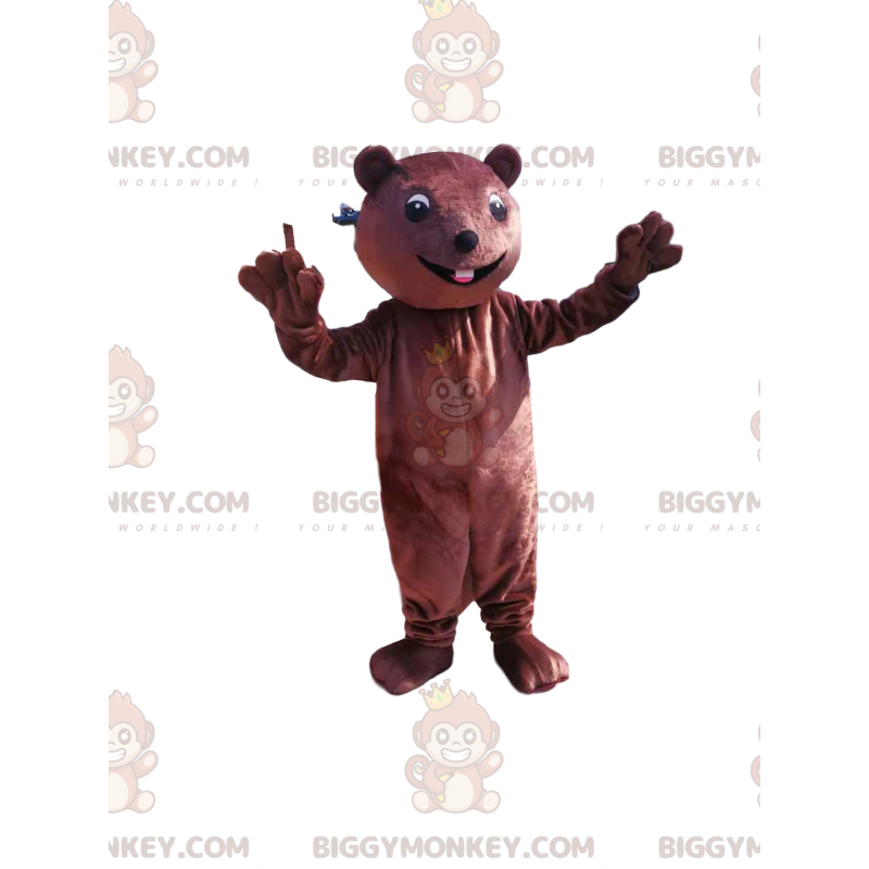Kostým maskota BIGGYMONKEY™ hnědého bobra s malým čenichem –