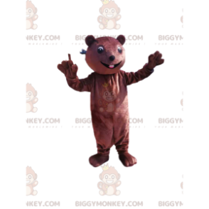 Traje de mascote de castor marrom BIGGYMONKEY™ com focinho