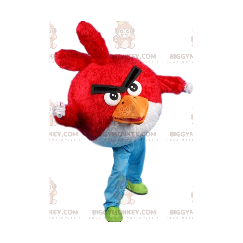Costume da mascotte BIGGYMONKEY™ rosso, l'uccello arrabbiato -