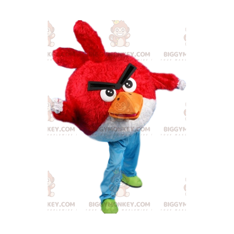 Traje de mascote vermelho BIGGYMONKEY™, o pássaro Angry Bird –