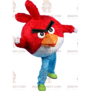 Costume da mascotte BIGGYMONKEY™ rosso, l'uccello arrabbiato -