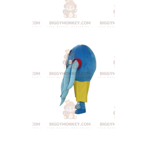 Mycket rolig liten blå bläckfisk BIGGYMONKEY™ maskotdräkt.