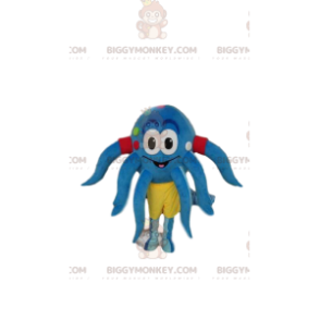 Very funny little blue octopus BIGGYMONKEY™ mascot costume.