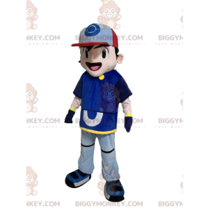 Disfraz de mascota Boy BIGGYMONKEY™ en ropa deportiva con gorra