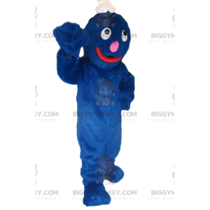 Costume da mascotte BIGGYMONKEY™ mostro blu molto sorridente! -