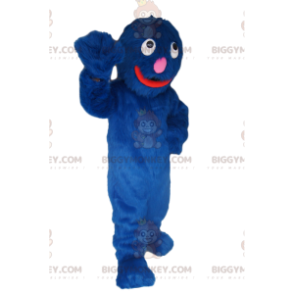 Costume de mascotte BIGGYMONKEY™ de monstre bleu très souriant!