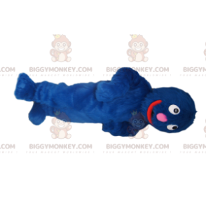 Costume da mascotte BIGGYMONKEY™ mostro blu molto sorridente! -