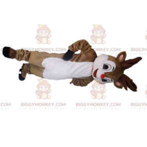 BIGGYMONKEY™ Costume da mascotte di piccola renna felice con un