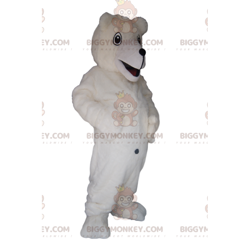 Στολή μασκότ Πολικής Αρκούδας BIGGYMONKEY™ με μεγάλο χαμόγελο -