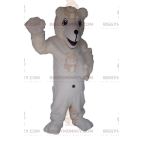 Isbjørn BIGGYMONKEY™ maskotkostume med stort smil -