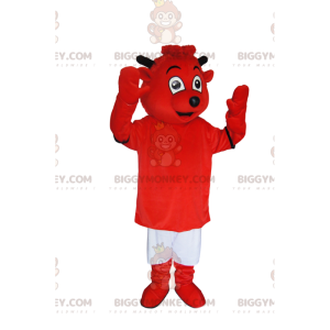 Fato de mascote BIGGYMONKEY™ de diabinho vermelho muito