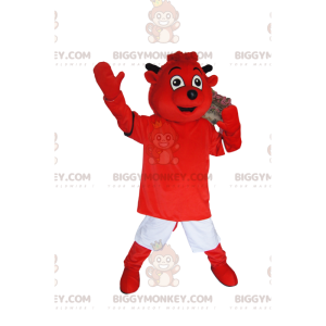 BIGGYMONKEY™ costume mascotte da piccolo diavolo rosso molto