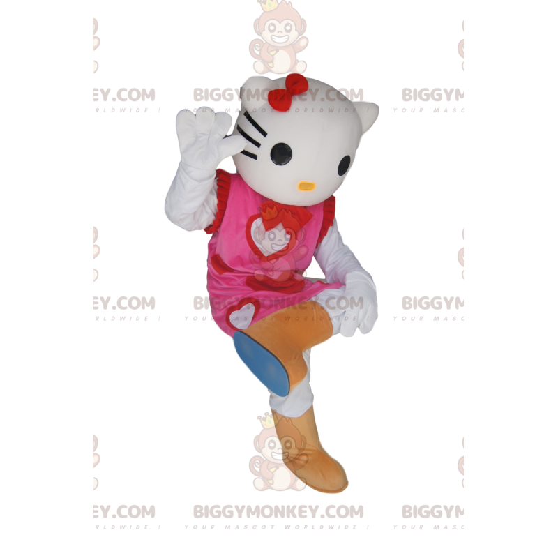 Kostým maskota Hello Kitty BIGGYMONKEY™ s roztomilými šaty s